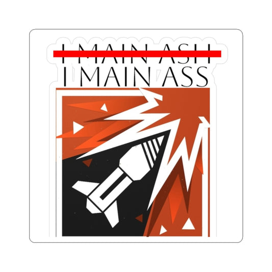 Main Ass Graphic Sticker — Retro Rocket Explosion Kiss-Cut Laptop Decal