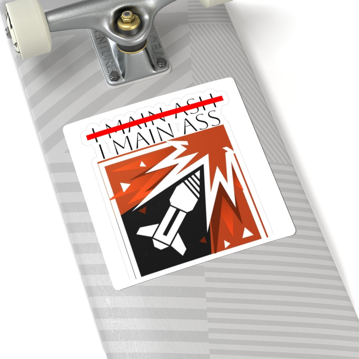 Main Ass Graphic Sticker — Retro Rocket Explosion Kiss-Cut Laptop Decal