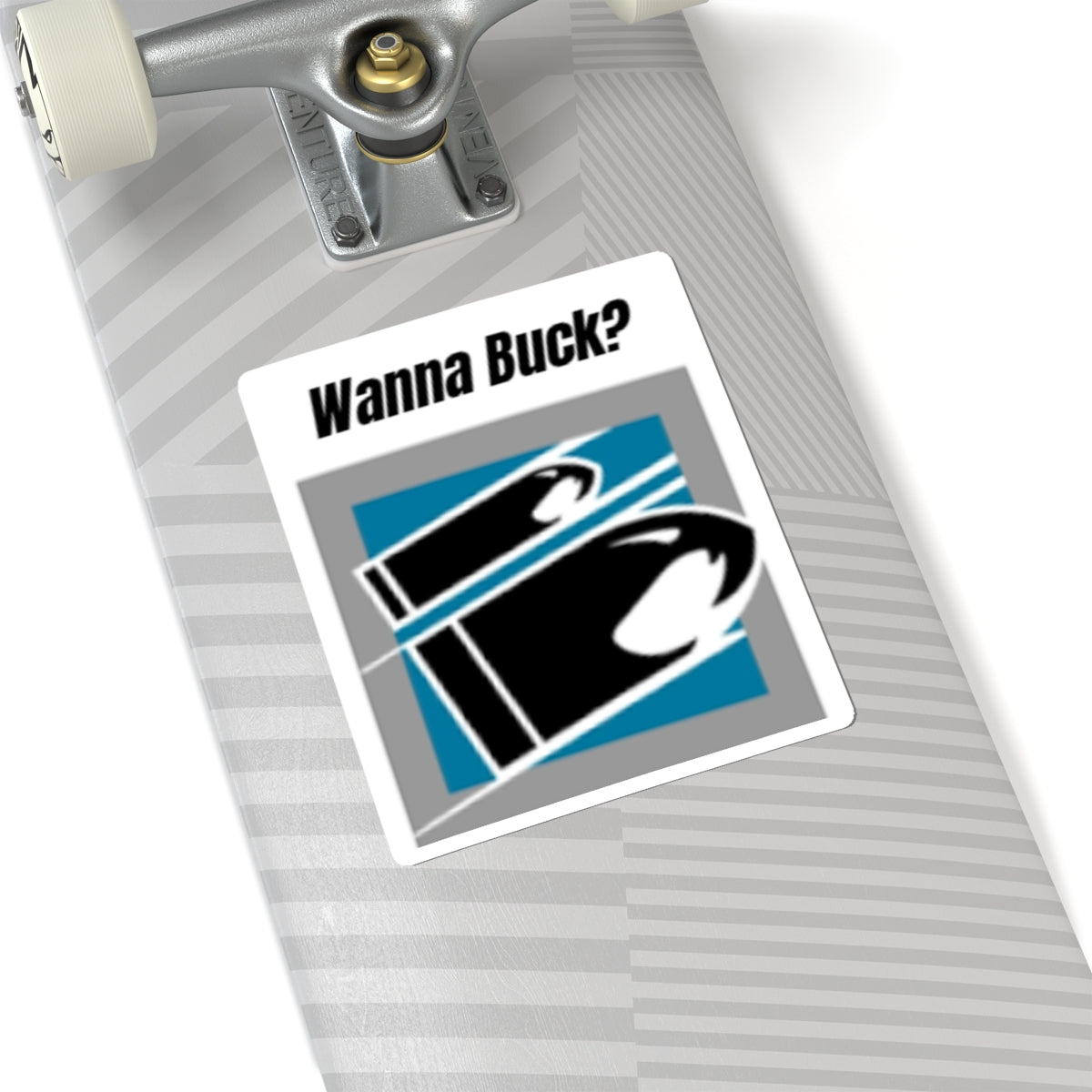 Wanna Buck? Graphic Sticker – Bold Retro Logo Laptop Decal