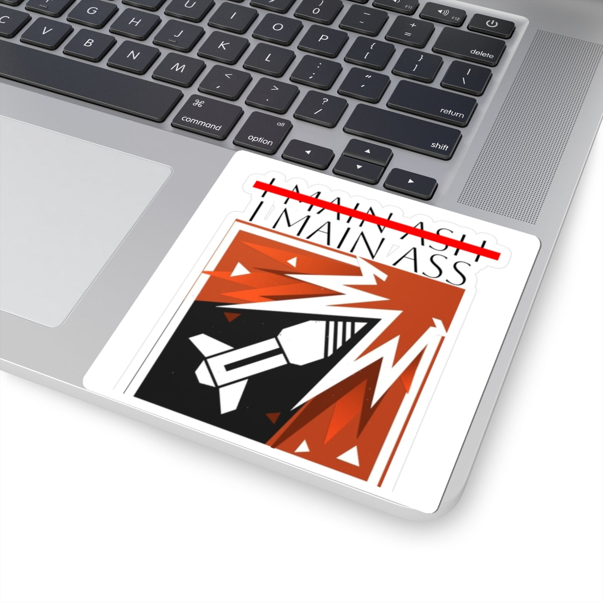 Main Ass Graphic Sticker — Retro Rocket Explosion Kiss-Cut Laptop Decal