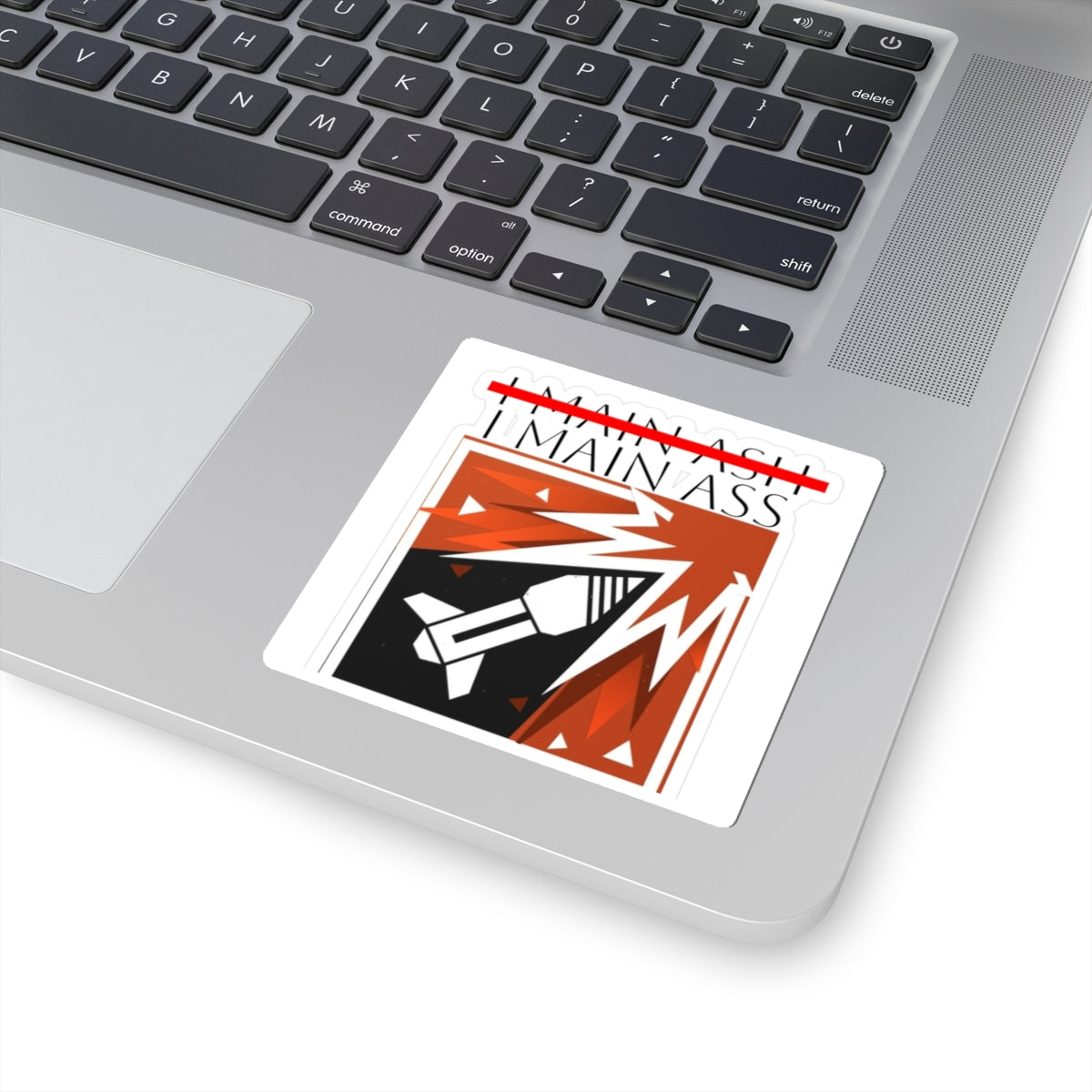Main Ass Graphic Sticker — Retro Rocket Explosion Kiss-Cut Laptop Decal